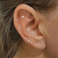 mini 100 925 sterling silver ear nail hole stud earrings for women 14k gold small earrings fine jewelry brincos accessories