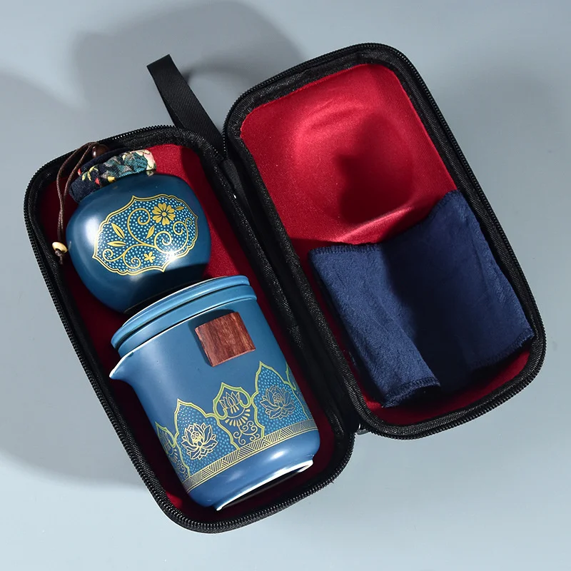 

Керамический Экспресс портативный чайный сервиз для путешествий кунг-фу уличный портативный маленький набор креативная красная подарочна...