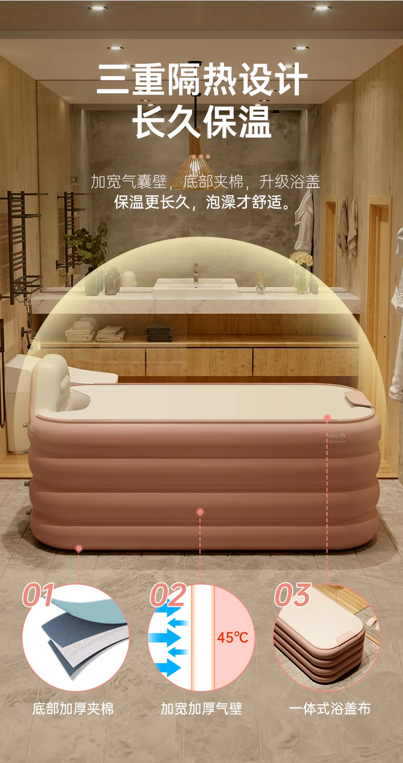

Plastic Inflatable Bathtub Adult Baby Pool Large Portable Bathtub Plastic Foldable Vasca Da Bagno Bathroom Products DE50YT