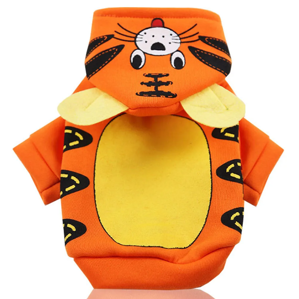 Толстовки с мультяшными животными для собак зимнее флисовое пальто костюм