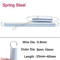 1251020 pcs galvanized stretching spring wire dia 0 8 mm outer dia 8 mm 10 mm length 3540455060mm with hook machinery