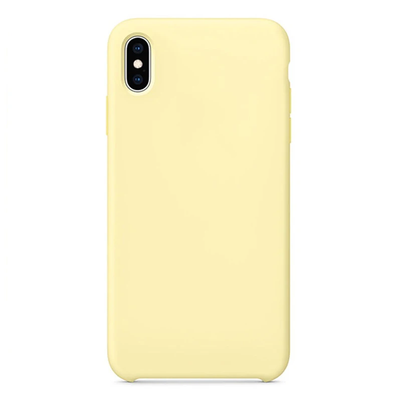 Mellow Yellow Официальный силиконовый чехол для iPhone 7 8 Plus, задняя крышка с логотипом для Apple iPhone 11 Pro XR X XS MAX 6 6S PLUS, чехол - Цвет: Mellow Yellow