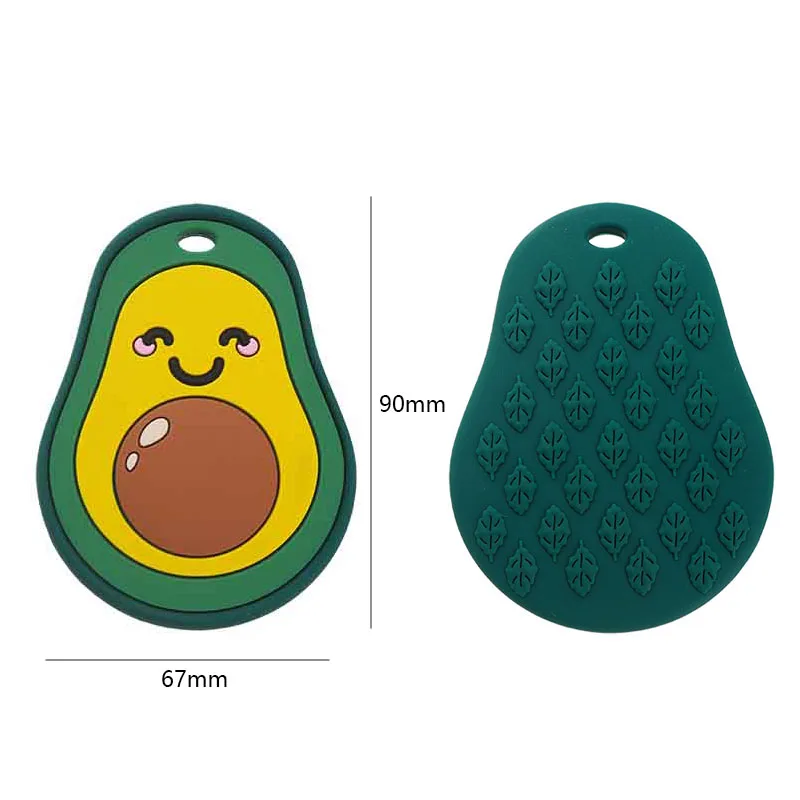 Chenkai-mordedores de aguacate de silicona de 5 piezas, regalos para beb&eacute; de grado alimenticio, chupete de dibujos animados, accesorios de juguete de lactancia, sin BPA-3