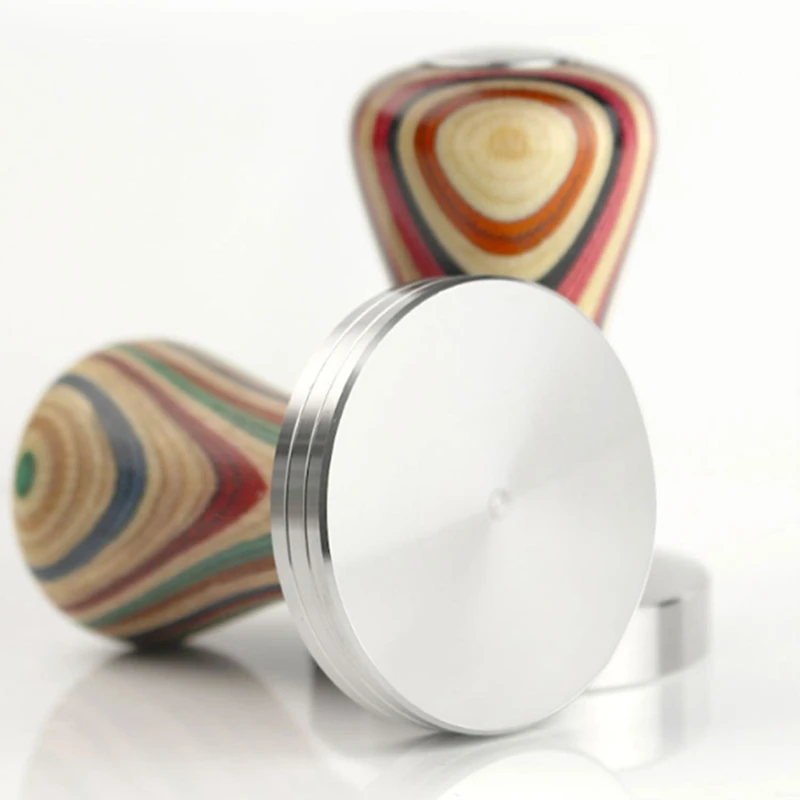 

Coloured Soild Wood Coffee Tamper Flat Base Hammer Stainless Steel Powder Tamper Espresso Accessories