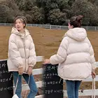 Женский зимний пуховик, пальто, размер 2XL, короткое утепленное теплое зимнее пальто с капюшоном и хлопковой подкладкой, женская одежда черного и белого цвета