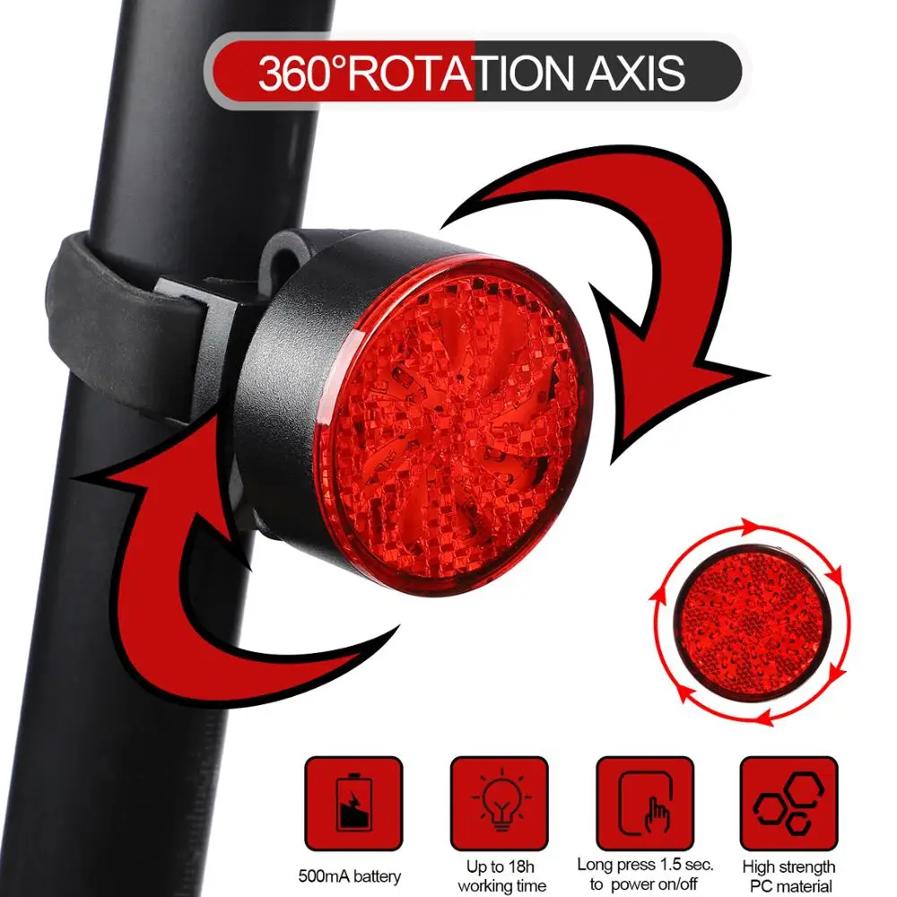 WEST BIKING велосипед флэш светильник для велосипеда задний вращающийся светодиодный