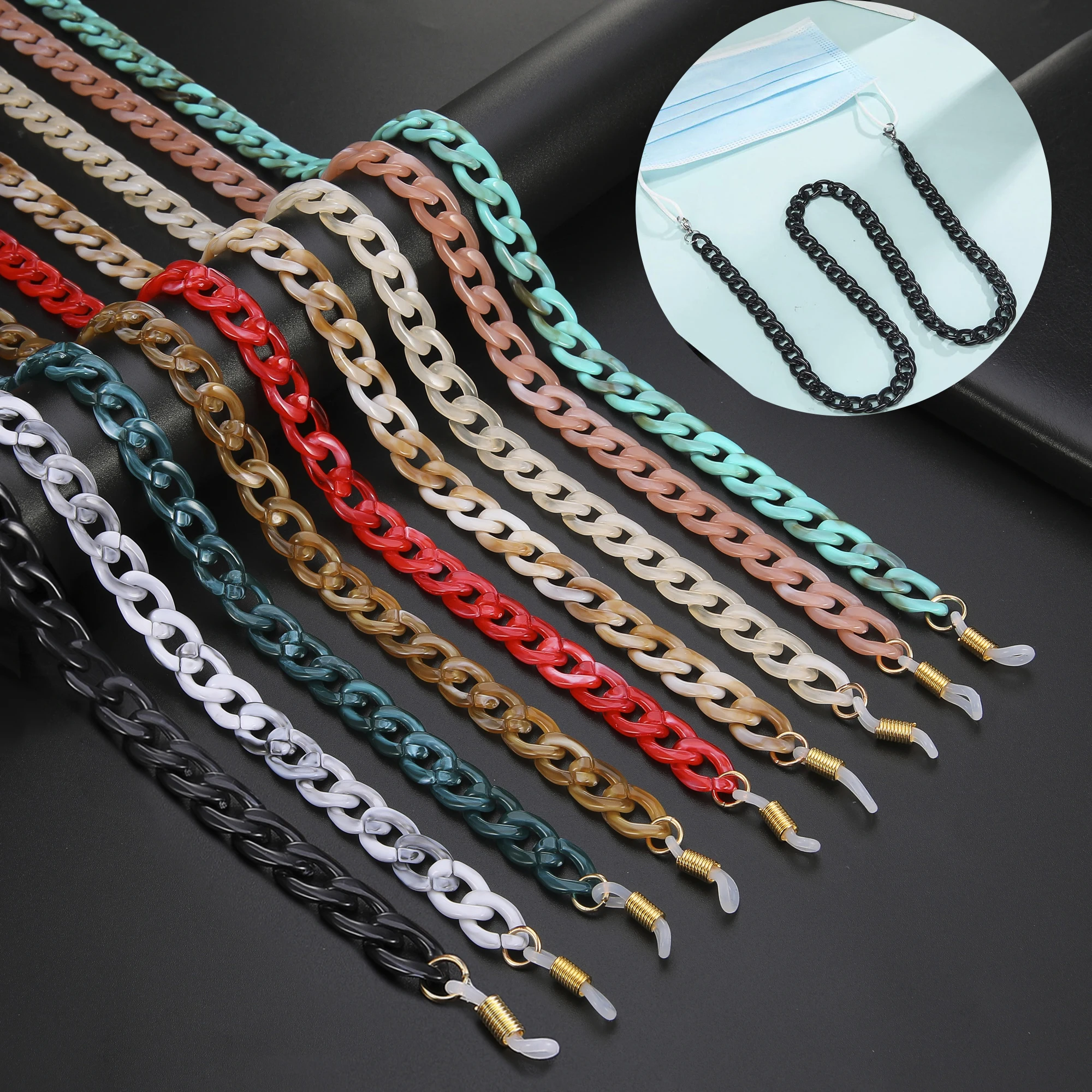 Маска для лица Teamer цепочка женщин и мужчин ремешок очков акриловая держатель шеи