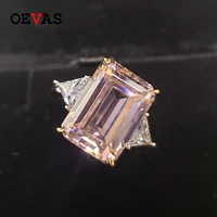 oevas sparkling 1015mm created moissanite high carbon diamond wedding rings for women 100 925 sterling silver party jewelry
