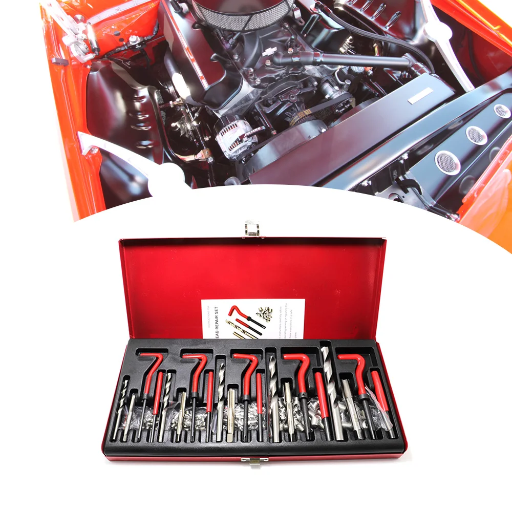 

131Pcs Helicoil Thread Repair Kit M5 M6 Metric8 Metric10 M12 Threaded Tool Twist Drill Bits