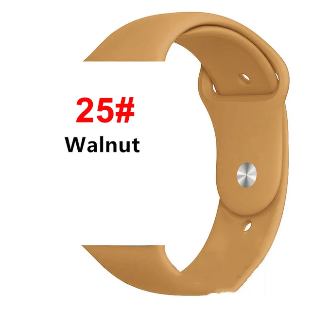 Спортивный мягкий силиконовый ремешок для Apple Watch, ремешок 44 мм, 40 мм, серия 5, 4, браслет для часов iWatch, ремешок 38 мм, 42 мм, 3, 2, 1, аксессуары - Цвет ремешка: 25 walnut