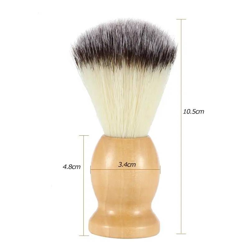 

Men Beard Home Barber DIY Salon Brush Facial Round Durable Hair Brush Solid Wood Handle Soft Nylon Hair Razor Shaving Brushes