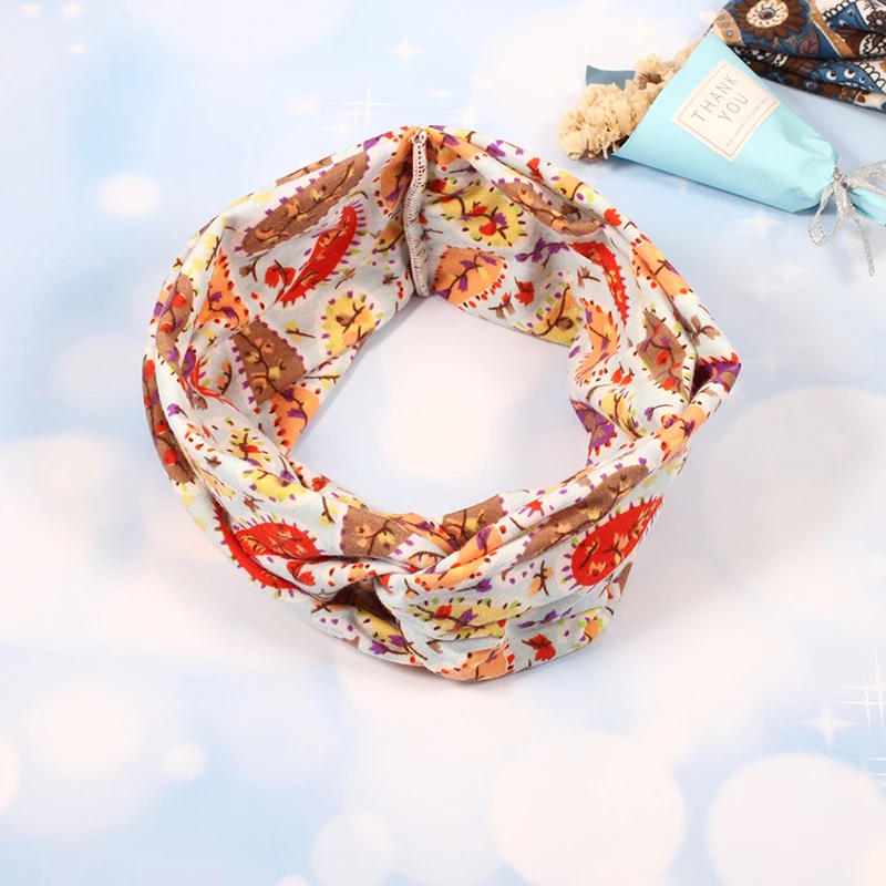 Головной убор с богемным принтом аксессуары для волос летняя повязка простой