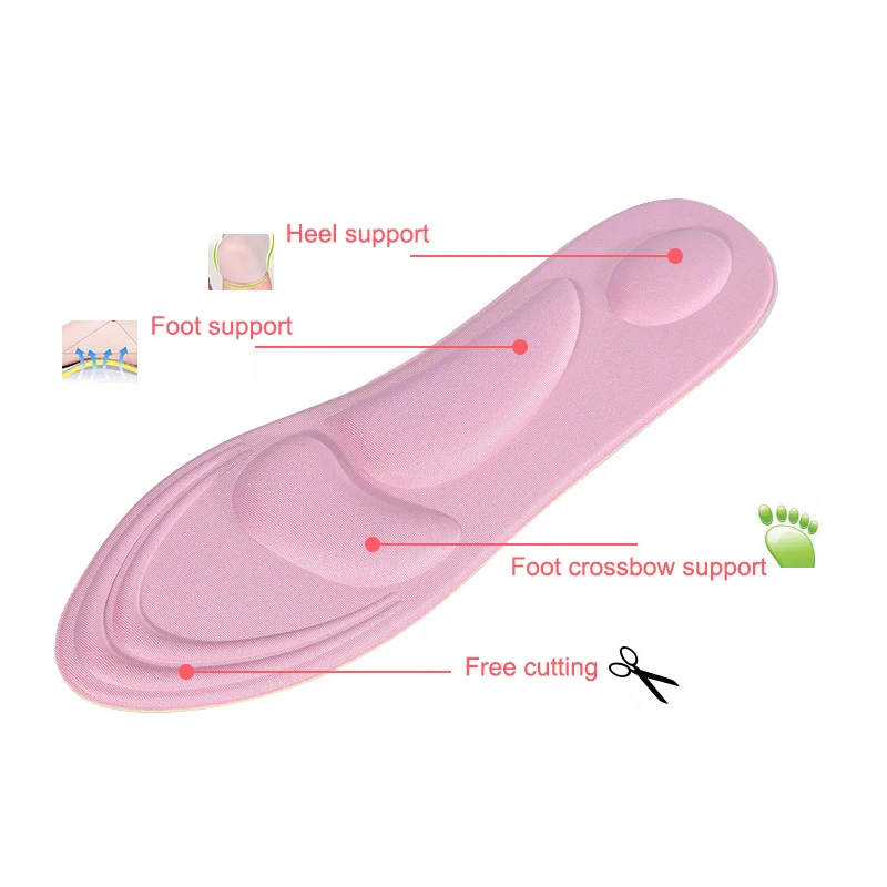 

1 Pair 4D Sport Sponge Soft Insole High Heel Shoe Pad Pain Relief Arch Support Cushion Pad Sponge Anti Pain Shoe Insoles Cushion