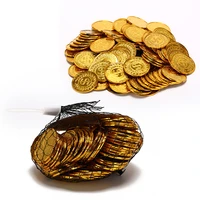 100pcspack poker casino chips bitcoin model bitcoin gold plating plastic gold coins pirate treasure game poker chips