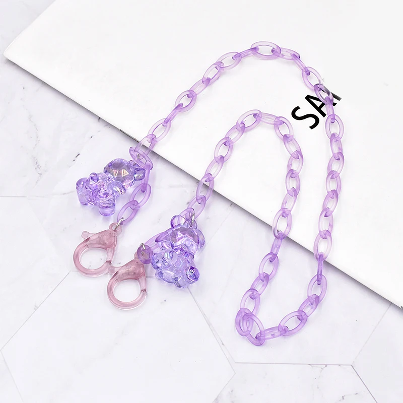 

Cute Acrylic Little Bear Glasses Chain For Children Transparent Mask Hanging Chain Lanyard Masks Holder Necklace For Girls Boys