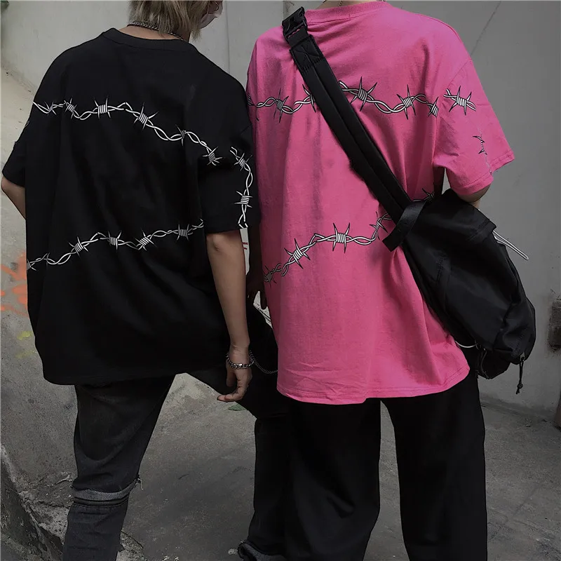 Женские футболки Harajuku с изображением чертостей и шипов уличная одежда футболка