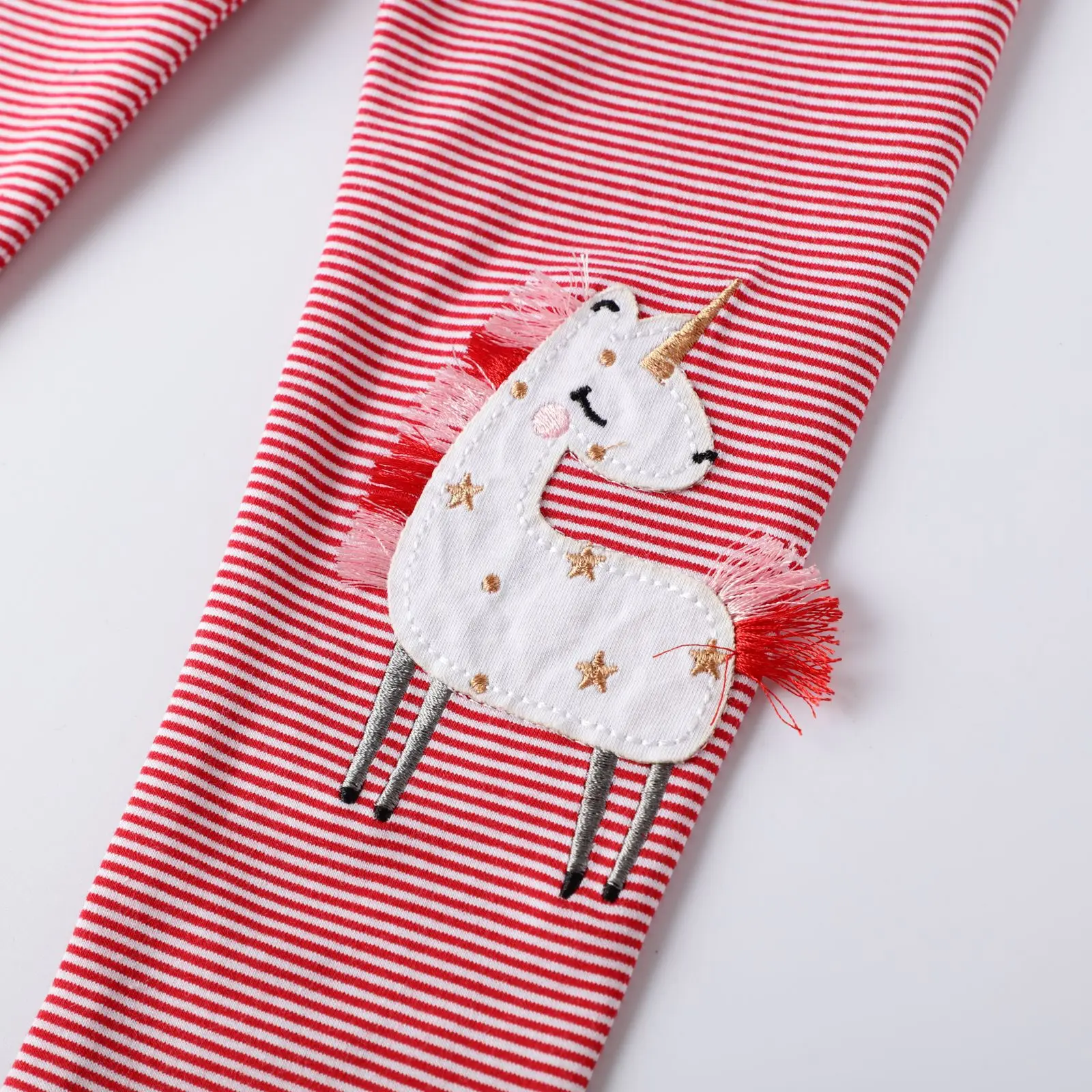 Новинка 2019 Осенние леггинсы для девочек в полоску с единорогом новые мягкие