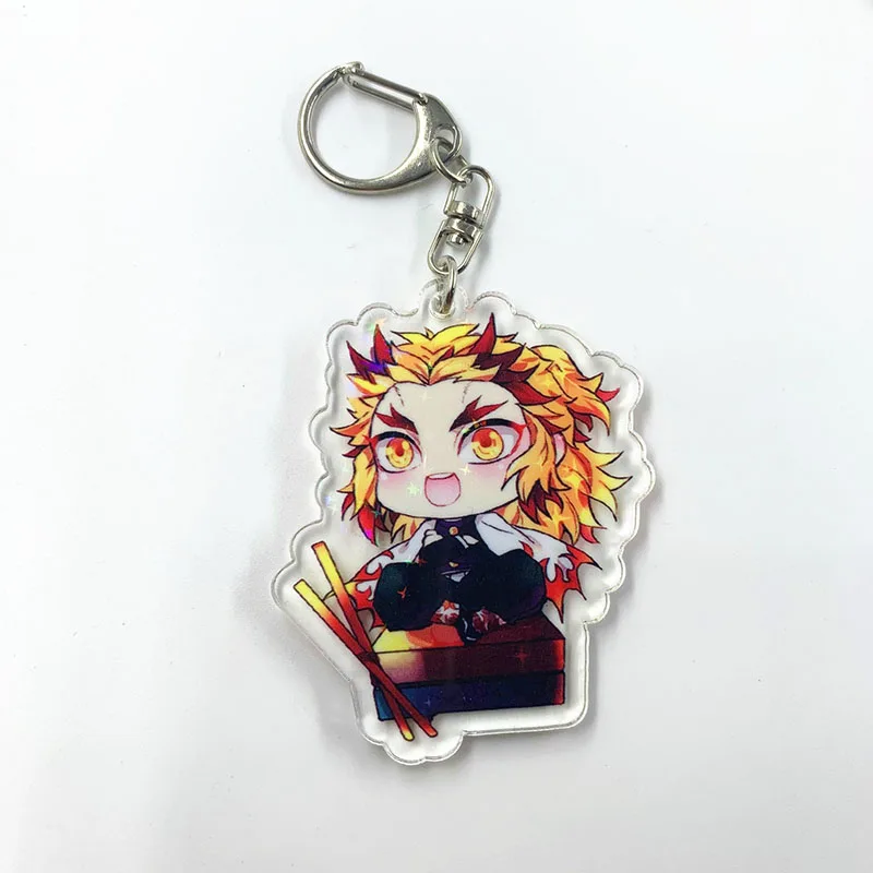 Demon Slayer: Kimetsu No Yaiba двухсторонний акриловый брелок с мультяшной фигурой Косплей Аниме кулон брелок
