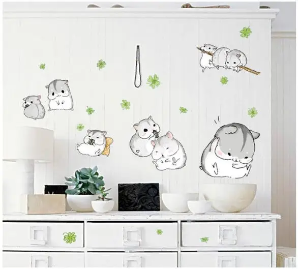 Милый хомяк Тоторо наклейки на стену Детская комната мультфильм каваи фрески