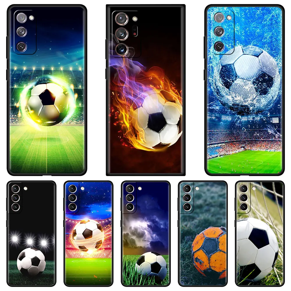 

Soccer Football Fitted Capa for Samsung S21 S20 FE Soft Phone Case For Galaxy S10 S9 S8 Plus S10e S7 Edge Tpu Cover