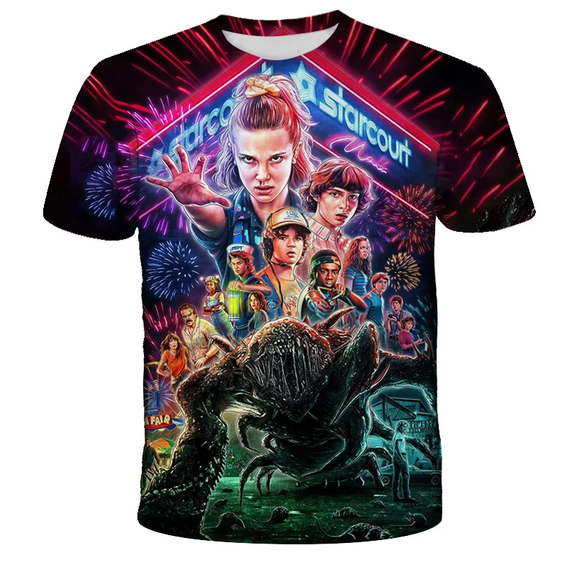 

New stranger things T-shirt Funny Animation Cartoon Printing Kids T-shirt Summer Fashion Harajuku girls 3D T-shirt Baby clothes