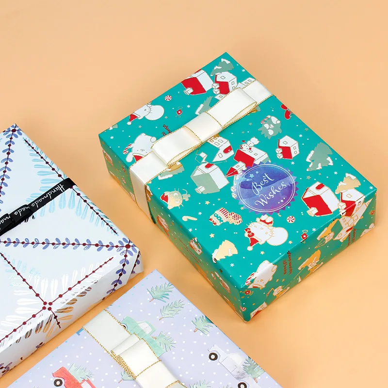 2020 Рождественская оберточная бумага алюминиевая фольга градиентная праздничная
