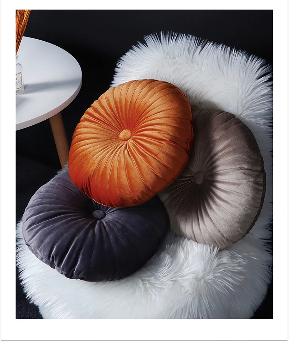 Doonall бархатная плиссированная круглая тыква подушка для дивана пола