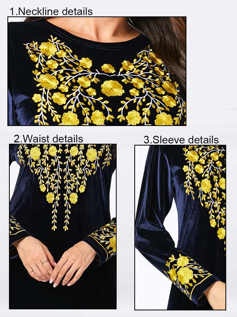 Теплый кафтан бархат abaya Дубай скромные Модные женские мусульманское длинное платье для девочки длинное зима осень темно-синий плюс размер abaya t хиджаб Халат