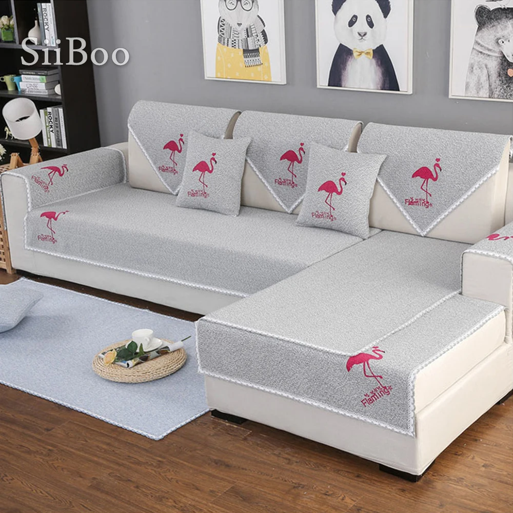 Чехол для дивана из хлопка с принтом фламинго чехлы мебели гостиной защитный