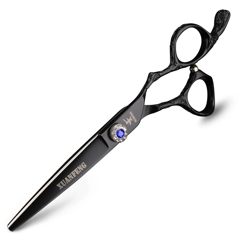 6 дюймов Черная роза ручка для гравировки салон Парикмахерские ножницы Высокое