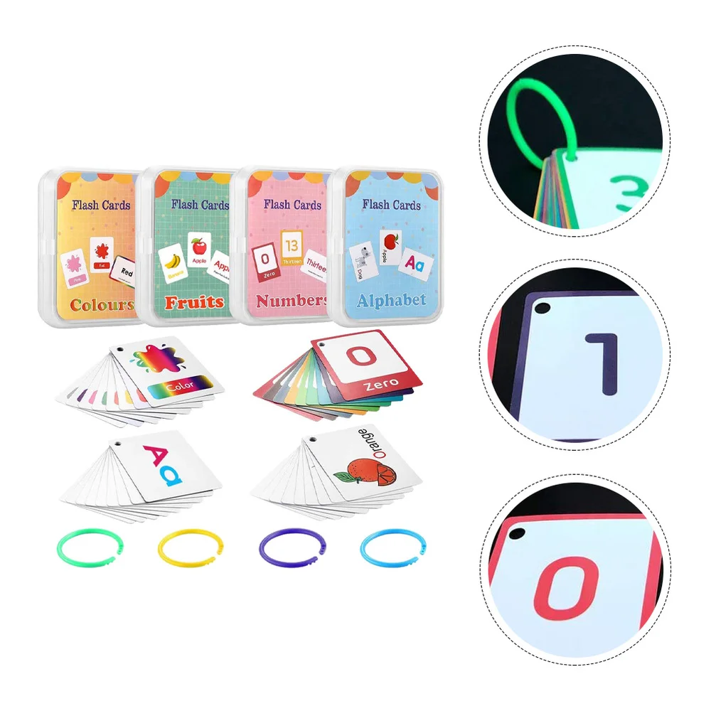 

4PCS English Flash Cards Professional Flash Cards Practical Flash Cards