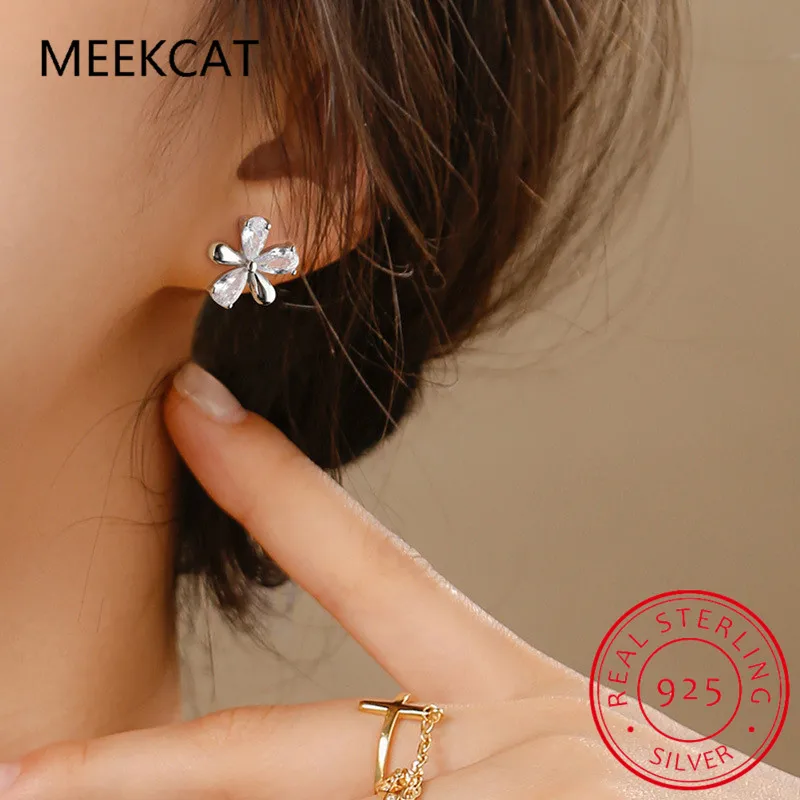 

Серьги женские в виде цветочного обруч, из стерлингового серебра 925 пробы, с кристаллами, eh1348