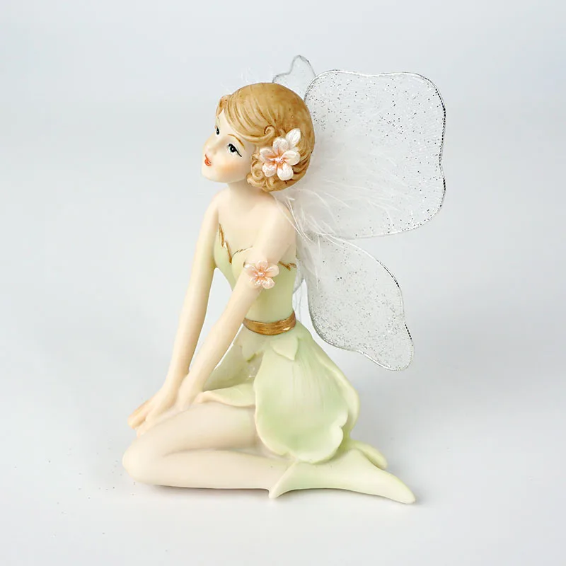 

European Cute Elf Girls Resin Angel Figurines Office Desk Flower Fairy Statue Ornaments Decor Home Furnishing Decoration Crafts
