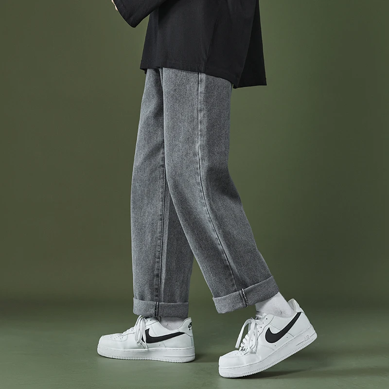 

Men Casual Pants Autumn Winter Plus Velvet Warm Jeans Solid Color Men's Trousers S-3XL Loose Trousers Men Pantalones De Hombre