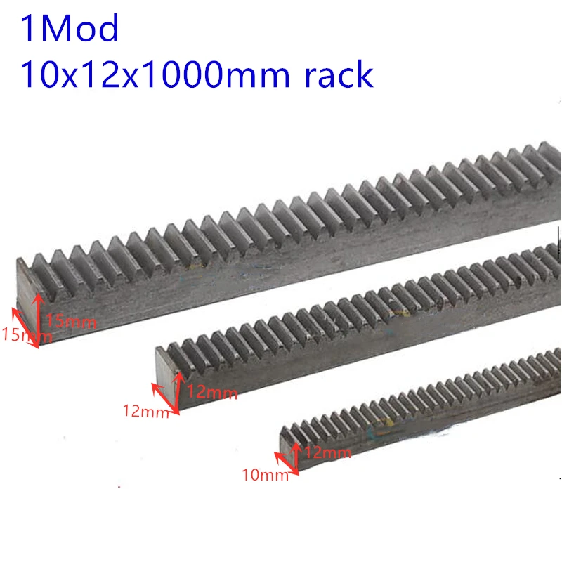 

Spur rack Straight teeth rack 1 module 1M 10*12*1000mm gear rack Square rack 45 steel rack cnc rack