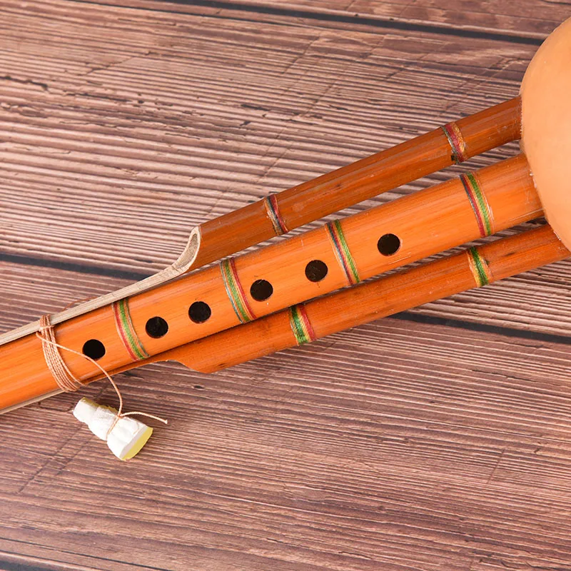 Китайская ручная работа Hulusi коричневая бамбуковая Тыква Cucurbit Flute этнический C