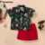 Новогодний костюм для мальчиков Prowow, футболка с Санта Клаусом и красные шорты, детская Рождественская одежда - изображение