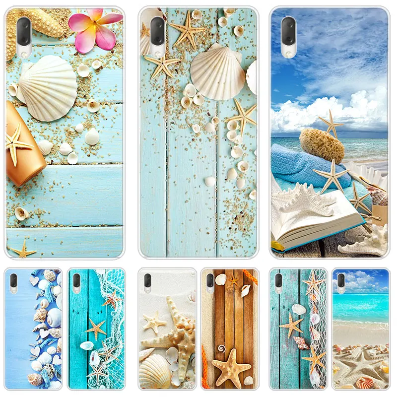 Синие деревянные ракушки Sea Star чехол для Sony Xperia L1 L2 L3 X XA XA1 XA2 Ultra E5 XZ XZ1 XZ2 Compact XZ3 M4 Aqua