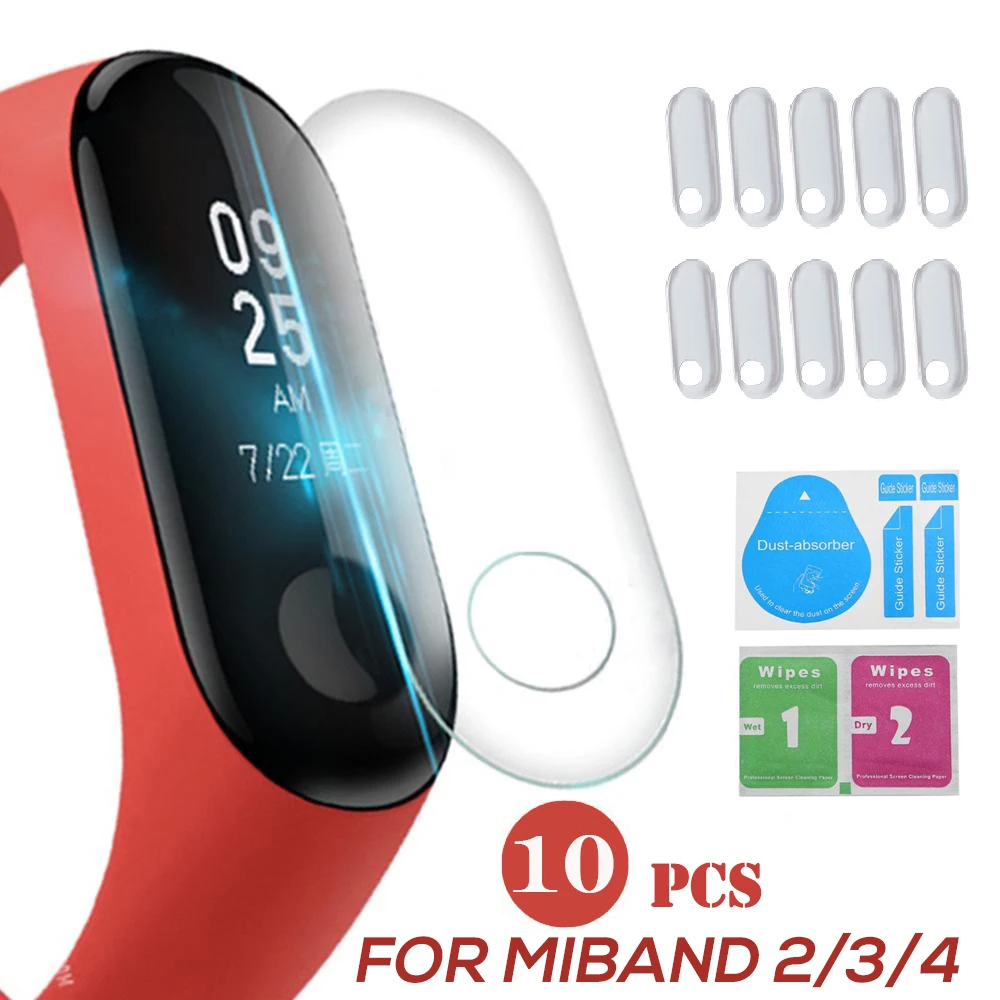 10 шт. Защитная пленка для экрана для Xiao mi Band 4 mi band3, умный Браслет, полное покрытие, защитные пленки, не закаленное стекло