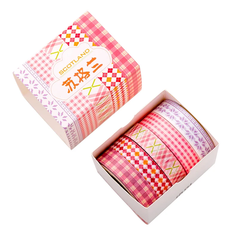 Синий фиолетовый розовый желтый коллаж клей для скрапбукинга DIY 5 рулонов/Набор