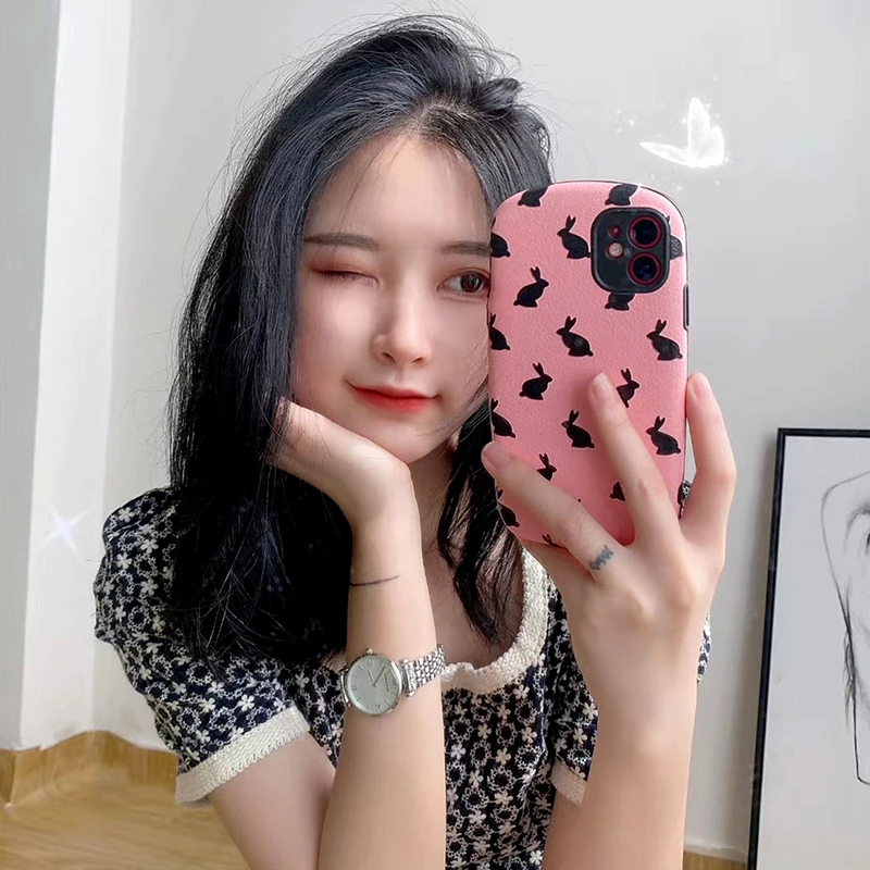 Мягкий чехол с милым мультяшным животным кроликом для Huawei P40 Pro iPhone 11 P20 Mate 20 Nova 6