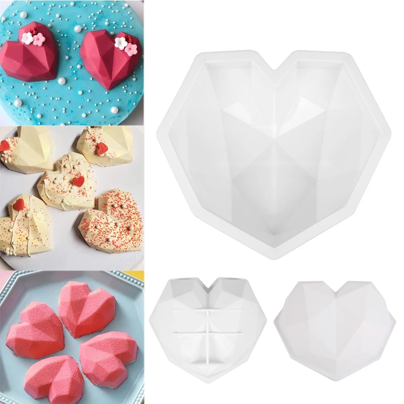 

Силиконовая форма для торта в форме сердца, мини-молоток, 3D геометрический мусс, шоколад, день рождения