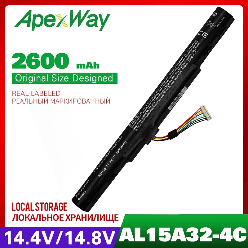 Apexway AL15A32 ноутбук Батарея для acer Aspire E5-422G 472 E5-473 E5-473G E5-522 522G E5-532 E5-532T E5-573G E5-553G V3-574G