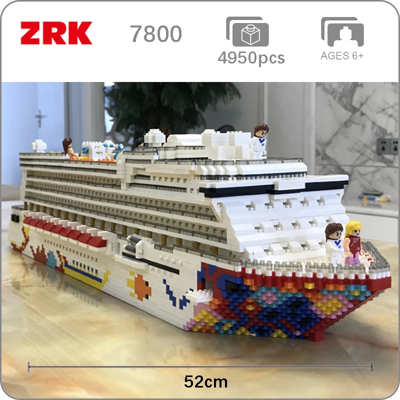 

The Luxury Cruise Liner Ship Big Boat 3D Model 4950pcs DIY Diamond Mini Building Small Blocks Bricks Toy for Children no Box