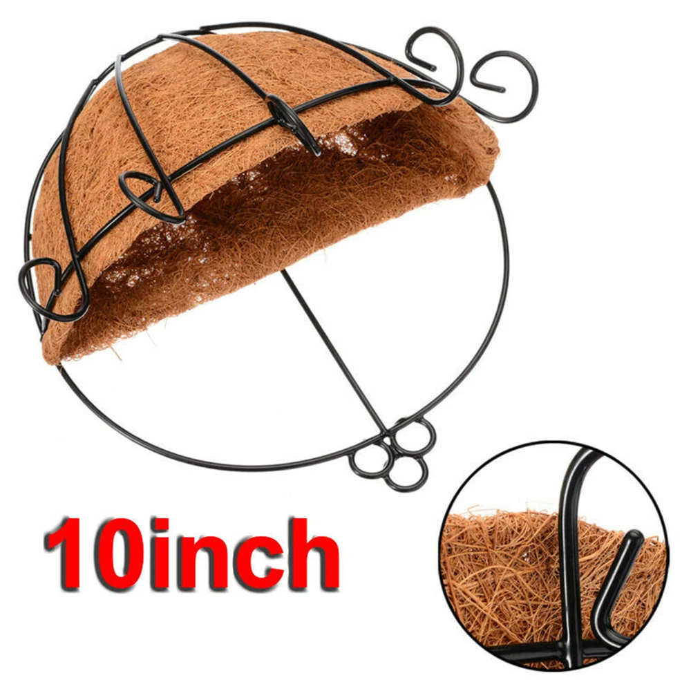 

Planter Flower Basket Decor Iron+Coconut Palm Supplies Accessories Garden