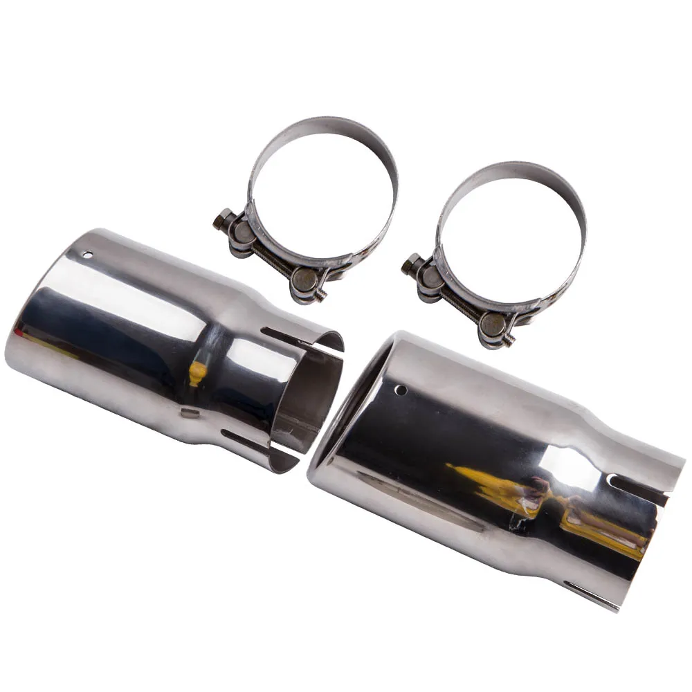 

2 шт 2,5 "на входе 3" 6 "Длинные Свернутый Край Нержавеющая сталь выхлопные трубы