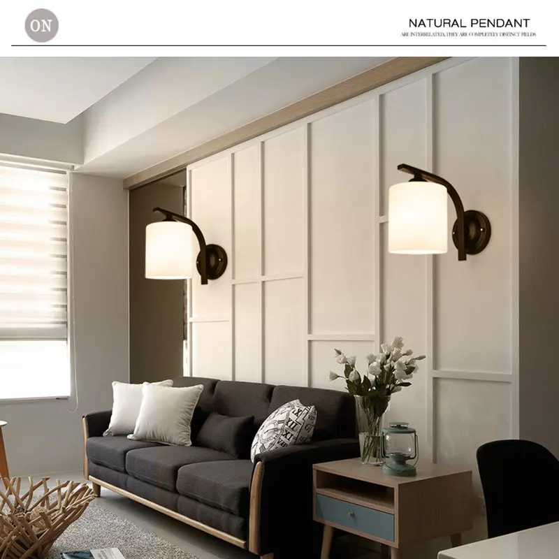 Скандинавская простая прикроватная настенная лампа стеклянные для дома