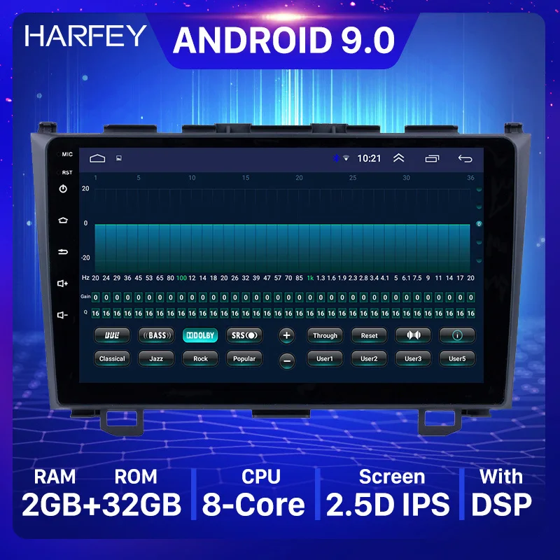 Автомобильный мультимедийный плеер Harfey Android 9 0 GPS для 2006 2007 2011 Honda CRV дюймов HD