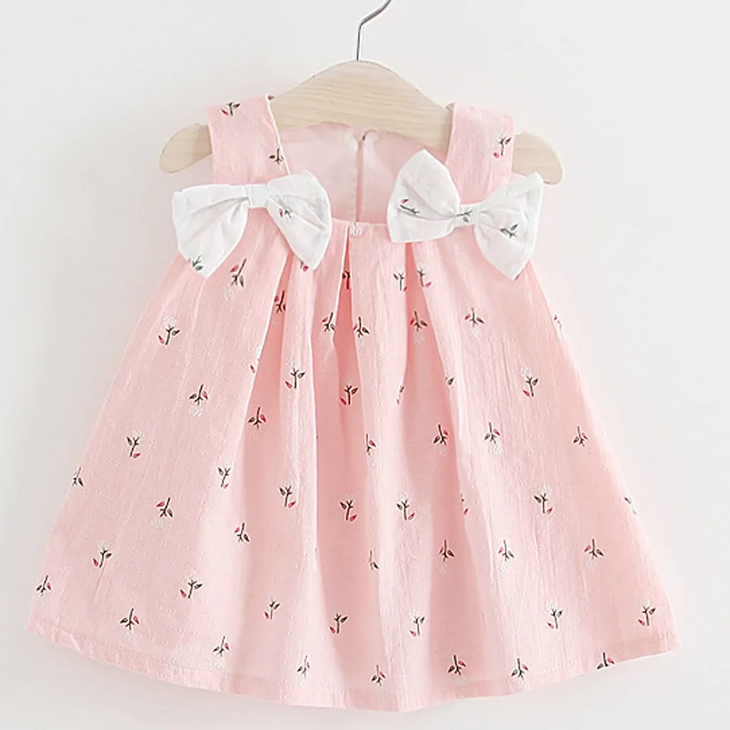 

Girls Dress Toddler Kid Baby Bow Print Floral Suspender Princess Party Tutu Dress Newborn Baby Girl Clothes комплек одежд