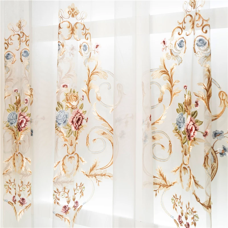 Роскошные Синие жаккардовые затемняющие шторы в европейском стиле для гостиной